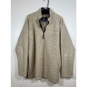 Live Oak Brand Polyester Sherpa Long Sleeve Pullover - Quarter Zip Size XL Brown